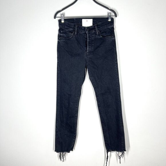Mother Superior Sz 25 The Scrapper Cuff Ankle Fray Blackwashed Jeans - Picture 3 of 12